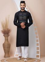 Ps Viscose Black Festival Wear Embroidery Work Readymade Kurta Pajama